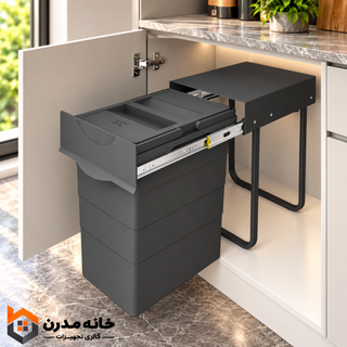 سطل زباله تک مخزنه (40 لیتری) پلاتین 3613